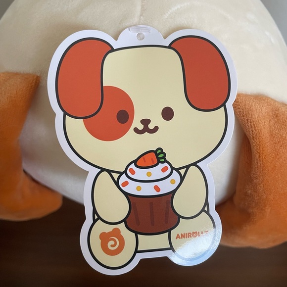 Anirollz Puppiroll 12 Inch Dog Holding Carrot Cupcake Plush Round1 - Picture 4 of 5